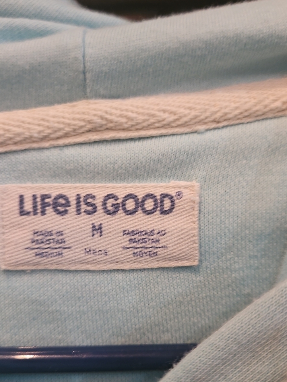Life Is Good Oversized Pale Blue Fishing- Beach Soft Pullover Sweatshirt Hoodie - Picture 4 of 7